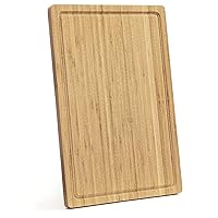 18 x 12 Inch Bamboo Cutting Board for Kitchen, Wooden Butcher Block with Juice Groove & Handle, Large Wood Charcuterie Cheese Board, Bamboo Chopping Board for Meat and Vegetables