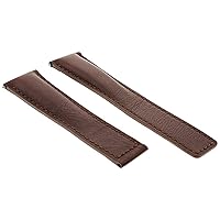 Ewatchparts 19MM LEATHER BAND STRAP SMOOTH DEPLOYMENT CLASP COMPATIBLE WITH TAG HEUER CARRERA BROWN 5T