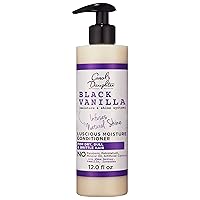 Black Vanilla Moisture Sulfate Free Conditioner for Curly, Wavy or Natural Hair, Moisturizing Hair Care for Dry, Damaged Hair, 12 Fl Oz