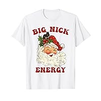 Big Nick Energy Santa Leopard Groovy Retro Vintage T-Shirt