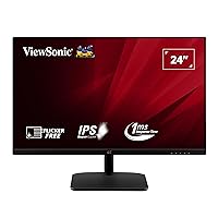 ViewSonic VA2432-H 24-inch Full HD IPS Monitor with Frameless Design, VGA, HDMI, DisplayPort, Eye Care for Work and Study at Home