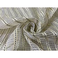 Silk Organza Fancy Rope Stripes Fabric Ivory Color 44