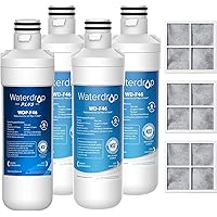 Waterdrop LT1000PC ADQ747935 MDJ64844601 Refrigerator Water Filter and Air Filter, Replacement for LG® LT1000P®, LT1000PC, MDJ64844601, Kenmore 46-9980, 9980, ADQ74793501, ADQ74793502