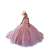 Ball Gown Elegant Off The Shoulder Ball Gown Evening Homecoming Dresses 3D Floral Flower Lace
