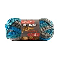 Bernat Softee Chunky BB Deep Waters Ombre Yarn - 1 Pack of 10.5oz/300g - Acrylic - #6 Super Bulky - 275 Yards - Knitting/Crochet