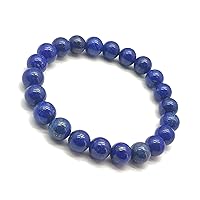 Natural Gemstone 7.5 Inches Bracelet, Lapis Lazuli Bracelet, 12 mm Size, Smooth Bracelet, Round Beads Bracelet, Gemstone bracelets for women, Men, Girls & Unisex.