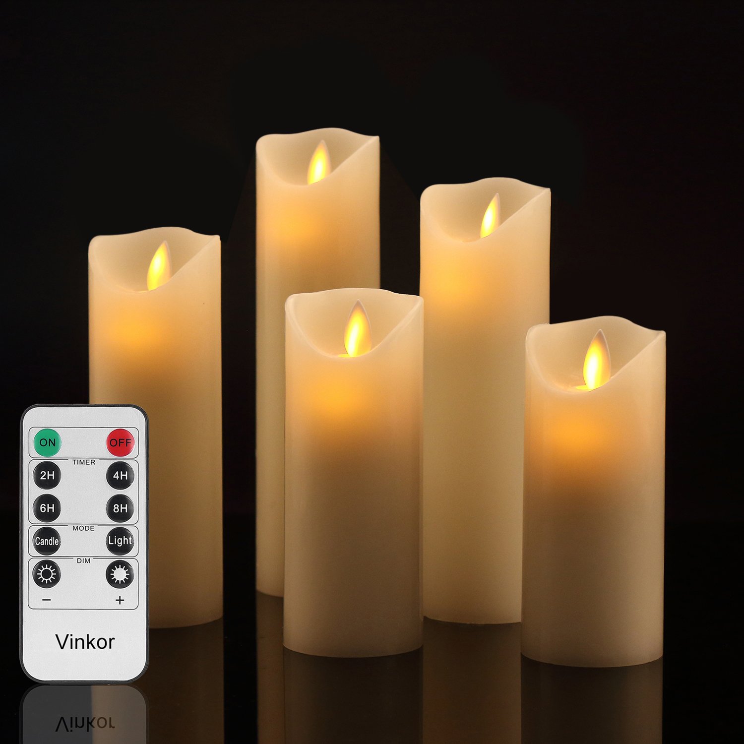 Vinkor Flameless Candles Battery Operated Candles Set Decorative Flameless Candles 4