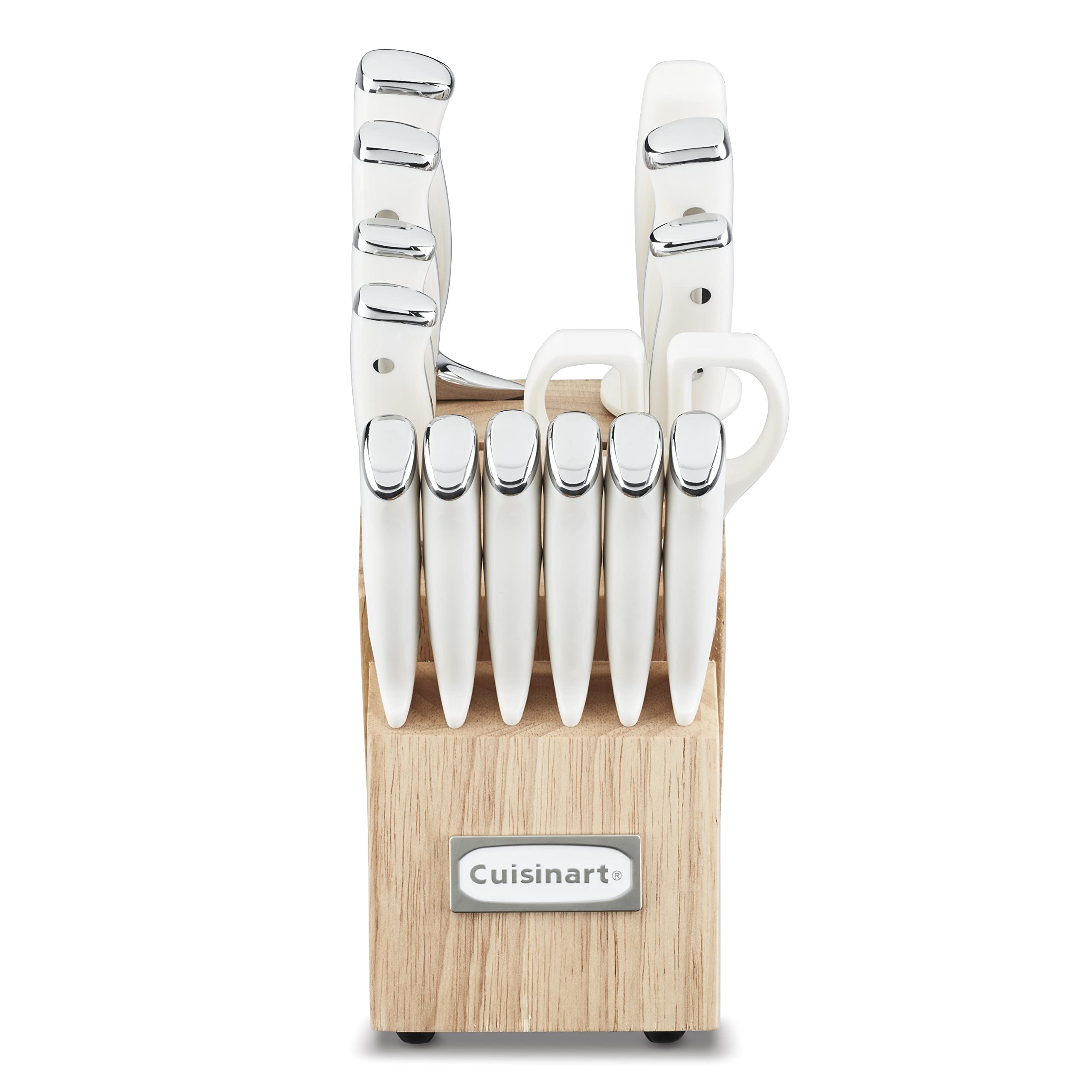 Cuisinart C77CTR-15P Classic Forged Triple Rivet, 15-Piece Knife Set with Block, Superior High-Carbon Stainless Steel Blades for Precision and Accuracy, Natural