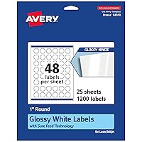 Avery Round Labels with Sure Feed, 1