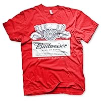 Budweiser Officially Licensed Label Mens T-Shirt (Red)