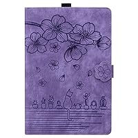 for Kindle Scribe Case Embossed Pu Leather Stand Wallet Case for Kindle Scribe 2022 Case 10.2 Inch Ebook Reader Flip Leather Case, Purple