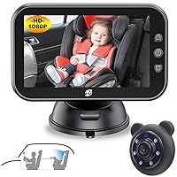Baby Car Camera Monitor, Baby Car Mirror Baby Rear Facing Seat, HD 1080P Night-Vision Baby Camera for Car for Infant Toddler Car Seats