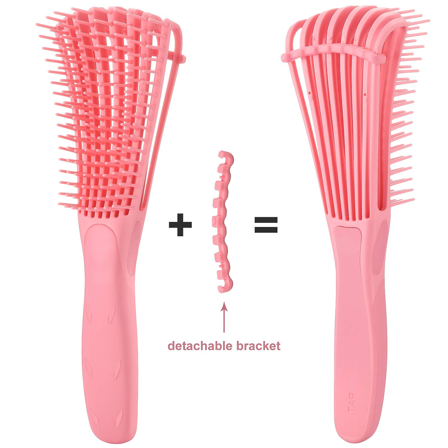 2 Pack Detangling Brush for Curly Hair, ez Detangler Brush Hair Detangler, Afro Textured 3a to 4c Kinky Wavy for Wet/Dry/Long Thick Curly Hair, Exfoliating for Beautiful and Shiny Curls (Green, Pink)