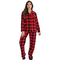 #followme Printed Flannel Button Front PJ Pant Set