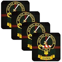 Gunn Square Coasters Scottish Clan Crest Set of 4 from Scotland