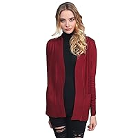 Women's Solid Soft Stretch Open Front Knit Cardigan