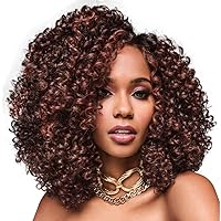 Kim Kimble Makayla Coiled Curls Mid-Length Bob Wig With Soft Layering Throughout, Average Cap, MC30 130SS Cherry Cola