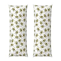 Funny Cartoon Avocados Print Long Pillow Cover Ultra Soft 20x54 inches Decor, Zippered Pillowcase for Comfort