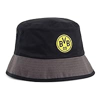 PUMA BVB Bucket Hat PUMA Black Shadow Grey, Puma Black - Shadow Grey