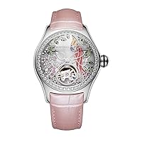 REEF TIGER Luxury Fashion Watches for Women Diamond Steel Waterproof Analog Watches RGA7105