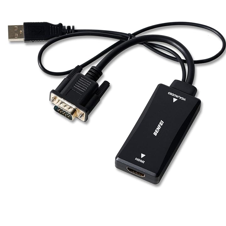 BENFEI VGA to HDMI with Audio Transmission 1080P HDTV USB VGA to HDMI Adapter 