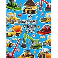 My Awesome Trucks Sticker Collecting Book: Amazing Blank Sticker Album for Kids (Girls - Boys ), Sticker Collecting Journal Large Size 8.5x11In ( Perfect Trucks Themed )