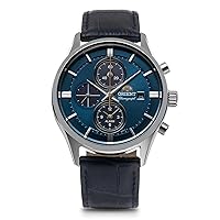 Contemporary Chronograph Wristwatch LIGHTCHARGE Navy RN-TY0004L Men's