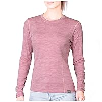 Womens Base Layer 100% Merino Wool Midweight Long Sleeve Thermal Shirt