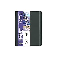 Canson Graduate Mixed Media Paper, Hard Cover Art Journal, 8.5x11 inches, 36 Sheets — Artist Paper for Collage, Watercolor, Ink, Pencil, Marker