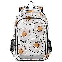 ALAZA Fried Eggs Pattern in Watercolor Casual Backpack Travel Daypack Bookbag