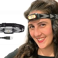 LoveBeams Rechargeable Headlamp – Auto-Dimming Headlamp Flashlight with Social Mode – Super Bright Colored LED Headlight – Ideal Fishing Headlamp, Tattoo Light, BBQ or Camping Headlamp