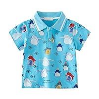 100 Cotton Kids Clothes Sleeve Button Down Shirt Cartoon Penguin Pattern Penguin Print with Pockets for 2 5 Basketball