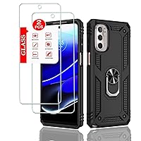 for Moto G Stylus 5G 2022 Case (NOT FIT 4G) with [2 Pack] Tempered Glass Screen Protector, Motorola G Stylus 5G 2022 Case Heavy Duty Armor [Military-Grade] Protective Cover (Black)