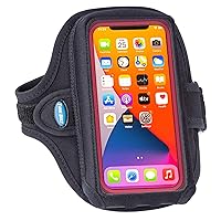 Tune Belt AB92 Cell Phone Running Armband Holder Case for iPhone 15 Pro Max, 14/15 Plus, 11/12/13/14 Pro Max, 11/XR/XS Max and Galaxy Note/Plus/Ultra (Extra Depth fits Large Case) - Black