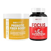 GOBIOTIX Brain & Gut Wellness Bundle: Focus Mushroom Complex 90 Capsules + Fiber Supplement 35 Servings