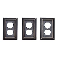 Amazon Basics Decorative 1-Gang Duplex Wall Plate, 3-Pack - Oil Rubbed Bronze