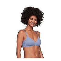 Warner's Women's No Side Effects Underarm-Smoothing Comfort Wireless Lightly Lined T-Shirt Bra 1056, Periwinkle