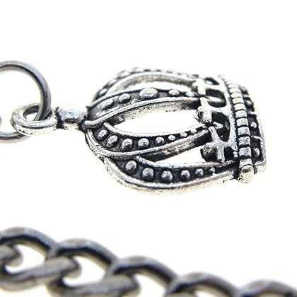 Albert Chain Silver Color Pocket Watch Chains for Men with Crown Design Fob T Bar AC04