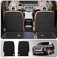 Back Seat Cover Protector Compatible with 2020-2024 Hyundai Palisade 7 Seats Cargo Mat Cargo Liner TPE All Weather Trunk Liner 2023 Palisade Accessories (2nd Row Backrest Mats)