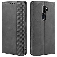 Oppo A9 2020 Case, Oppo A5 2020 Case, Retro PU Leather Full Body Shockproof Wallet Flip Case Cover with Card Slot Holder and Magnetic Closure for Oppo A9 2020 Phone Case (Black)
