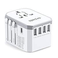 Universal Travel Power Adapter - EPICKA All in One Worldwide International Wall Charger AC Plug Adaptor with Smart Power USB for USA EU UK AUS Cell Phone Laptop (TA-105, White)
