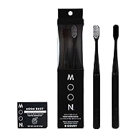 MOON Soft Bristle Toothbrush 2-Pack and Advanced Teeth Whitening Dust Bundle
