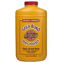 Gold Bond Medicated Original Strength Body Powder, 283g - Temporary Relief From Pain, Itching & Minor Skin Irritations - Absorbs Moisture - For Home, Gym, Before/After Work, or Anytime - For Adult Use