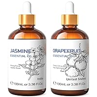 Jasmine Essential Oil and Grapefruit Essential Oil, 100% Pure Natural for Diffuser - 3.38 Fl Oz