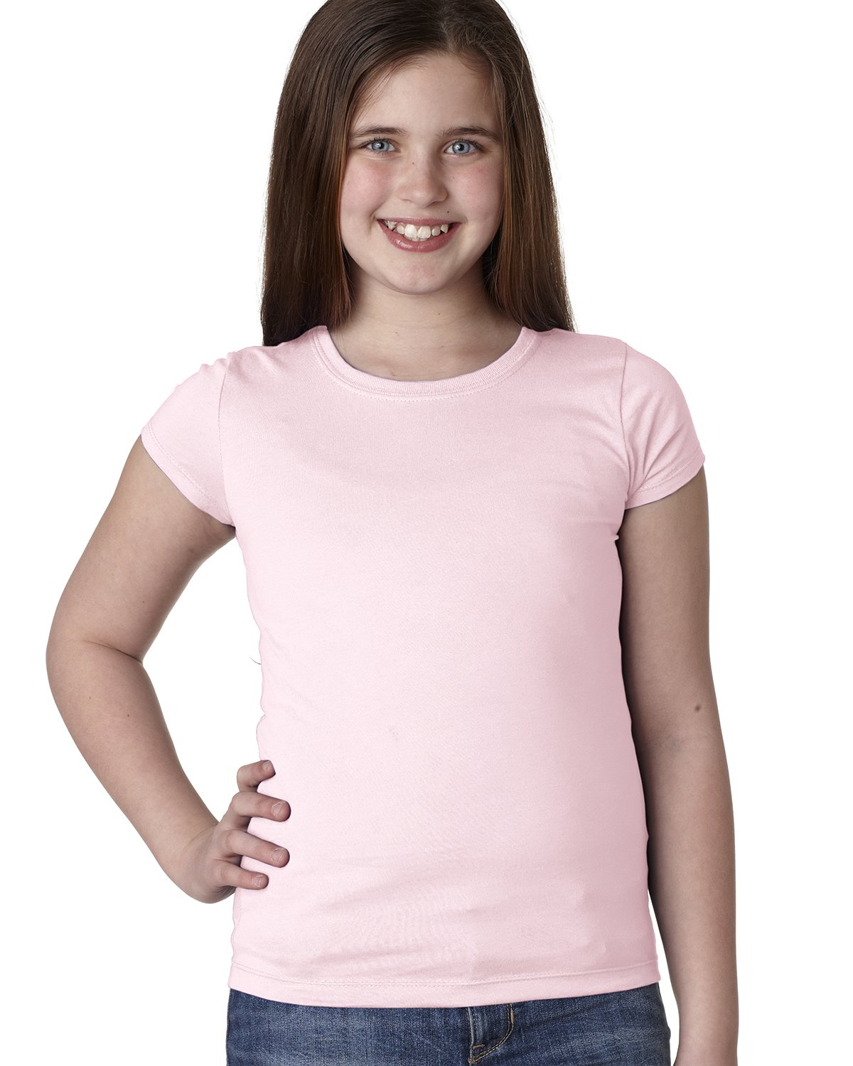 Next Level Big Girls Princess Rib Knit Softness T-Shirt