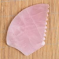 Natural Stone Lifting Tool Rose Quartz Sawtooth Gua Sha Scraper Face Beauty Body Scraping Muscle Relaxation Massage Board 1Pcs