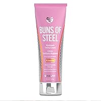 SteelFit Buns of Steel — Heat-Activated Maximum Definition Cream for Tight & Toned Glutes — Firming Body Lotion for Pre & Post Workout (8 fl oz)