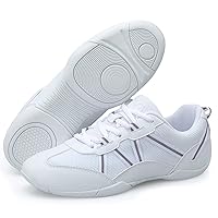 Lefflow Cheer Shoes Girls White Cheerleading Shoes Lightweight Dance Sneakers Comfortable Training Sneakers