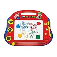 Lexibook CRNI550 Super Mario Brothers Multicolor Magic Magnetic Nintendo Drawing Board, Artistic Creative Toy for Girls and Boys, Stylus Pen and Stamps, Red/Blue