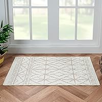 Indoor Area Rug, Stain Resistant & Easy to Clean, Bohemian Home Decor (Diamond Collection, 2' x 3')